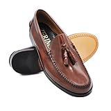 Zerimar Zapatos Castellanos Hombre | Mocasin Borlas Piel Lisa | Zapatos de Vestir Hombre Fabricados en España | Color Cuero | Talla 43