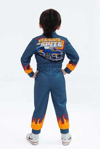 Hot Wheels French Terry Racing Zip Up Coverall Toddler to Big Kid Sizes (2T - 10-12)4