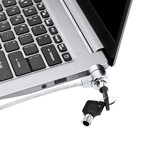 Image of Storite 2M Security Lock for ThinkPad Laptops | Durable Alloy Cable with Key Lock System and 2 Keys | Anti-Theft Protection, Silver
