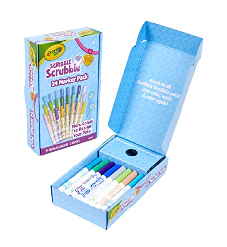Image of Crayola Scribble Scrubie Pets Marker Refill Kit, 24 Washable Markers (Pets Sold Separately), Stocking Fillers, Kids Gifts