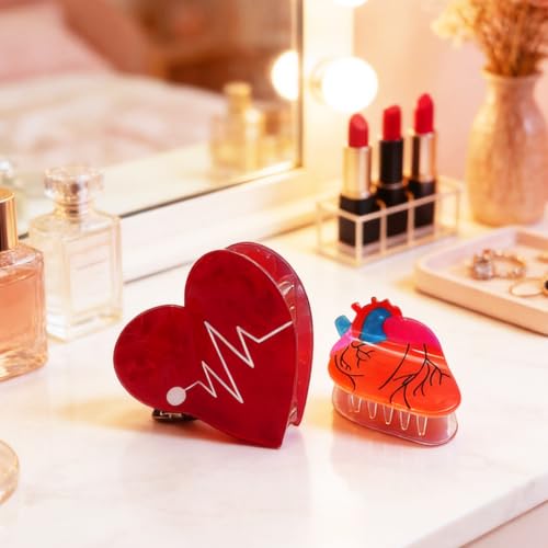 Pinza para cabello diseño corazón anatómico miniatura 3