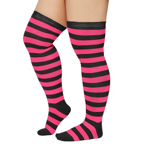 Image of American Trends Womens Rainbow Socks Striped Knee High Socks Thigh High Stockings Casual Tube Socks Costume Leg Warmers