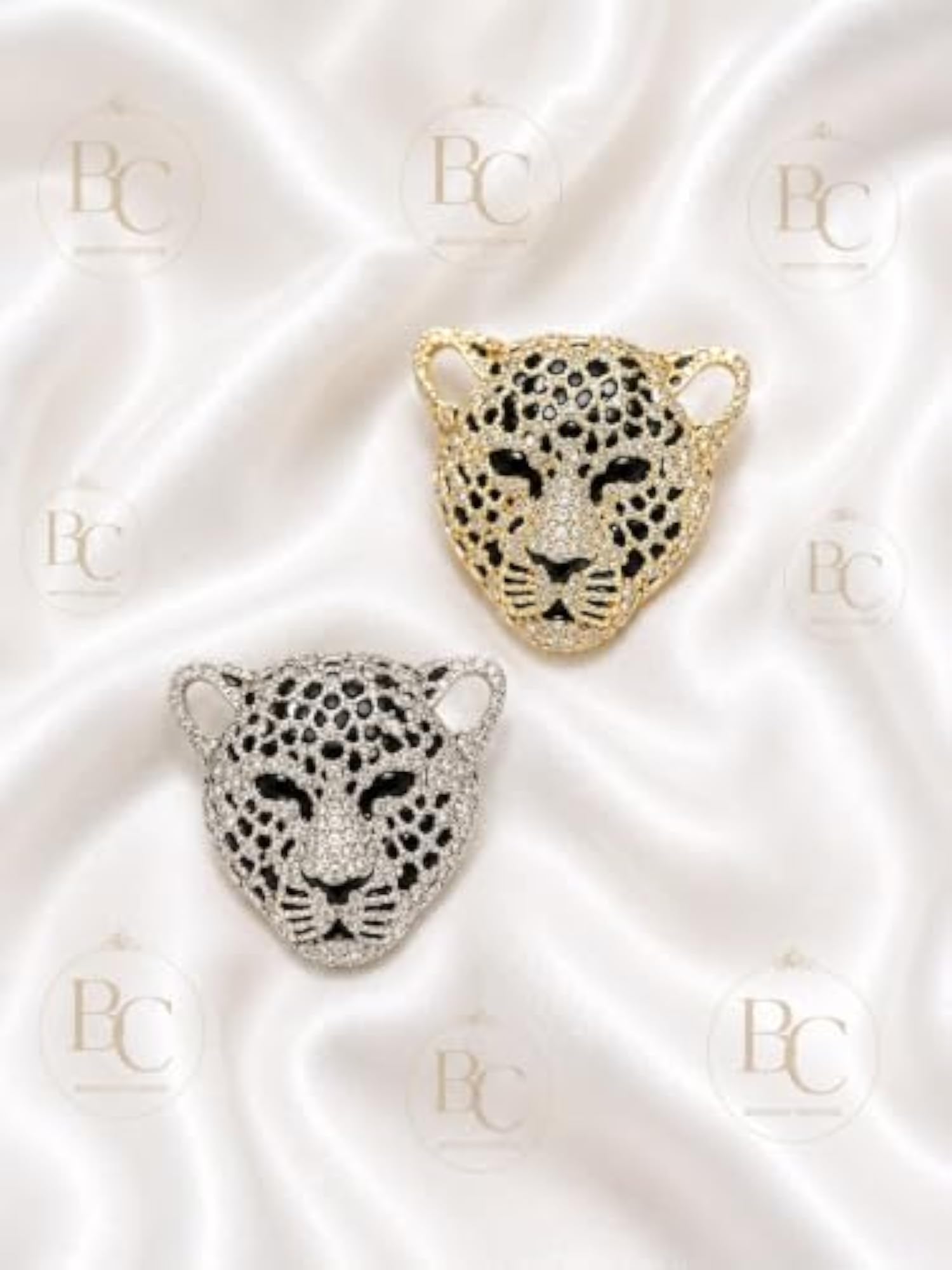 Royal Lion Cut Face Brooch, Elegant Gold Finish