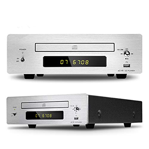 HiFi Mini Turntabel CD-Player mit USB-Key-Eingang Cinch-Audio-Singnel- / Koaxial-Singnel-Ausgänge,Silber