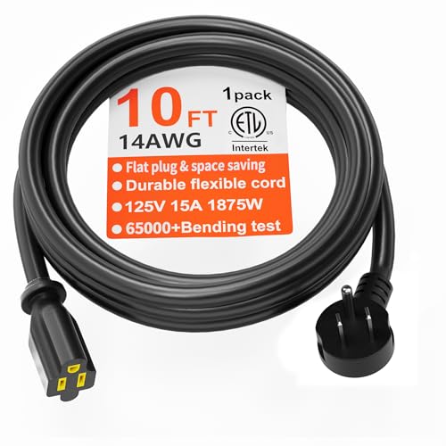 HUANCHAIN 10 FT Flat Plug Extension Cord