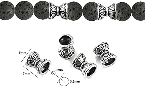 Bead Caps Bead Caps 7 x 5 mm Tibetan Antique Silver Double Sided Metal Caps Spacer Beads Intermediate Parts - Image 3