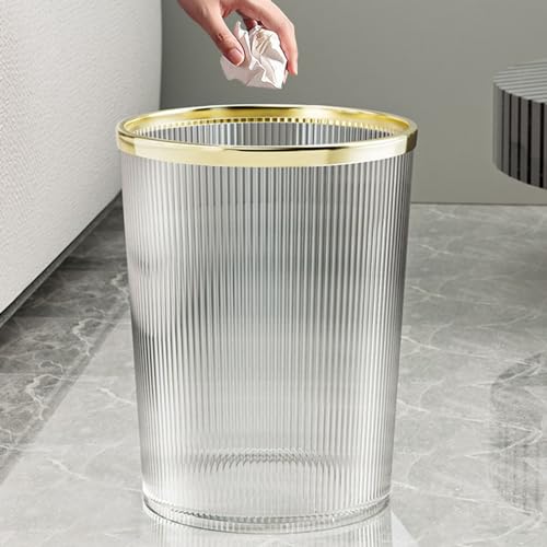 Caneca de basura transparente estilo cilíndrico miniatura 5