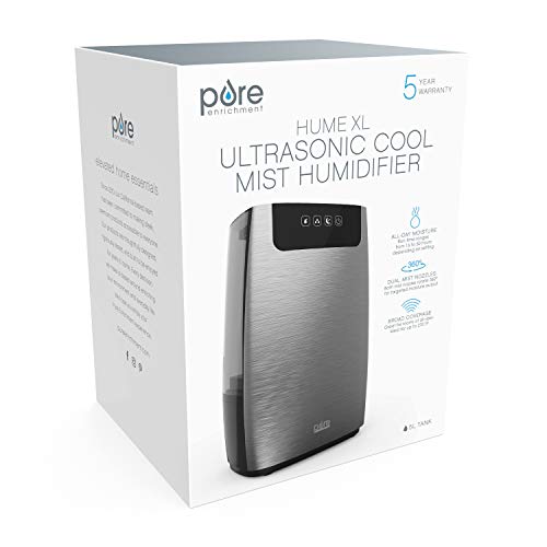 Pure Enrichment Humexl Ultrasonic Cool Mist Humidifier For Large Rooms Lasts Up To 50 Hours, Easy-To-Clean 1.3 Gallon Water Tank, Touch-Button Control, 2 Independent 360° Mist Nozzles And Night Mode #TOP6