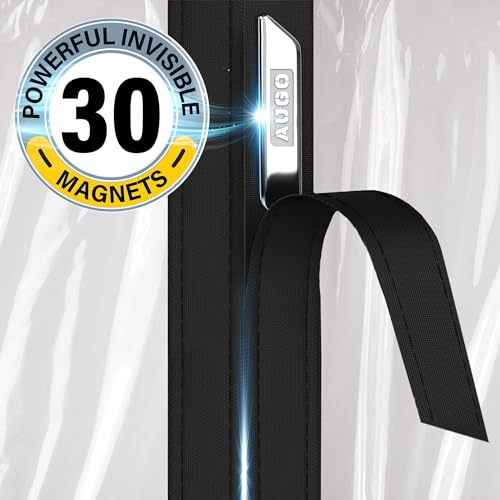 Image of AUGO Magnetic Thermal Insulated Door Curtain - Transparent EVA Door Cover for Winter- Keeps Warm Air in and Cold Air Out - Home Winterizing Products - Patent Pending Keep Open Feature - 34 x 81 Inch