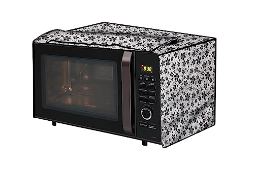 Image of The Furnishing Tree PVC Waterproof Microwave Oven Cover Compatible for Morphy Richards 25 L Convection 25 CG with 200 ACM Floral Pattern Grey