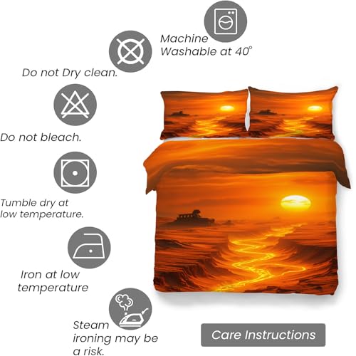 Housse Couette en Microfibre Douce 220x240 Rouge Rivière Soleil - 7