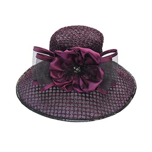 Chapeau de plage en gaze pour femme grand brim pliable YXWYXWA