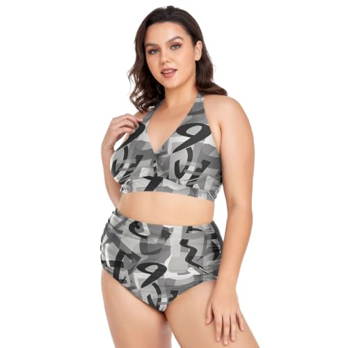 Bikini grande taille solution ventre plat maillot de bain deux pièces ajustable - 5
