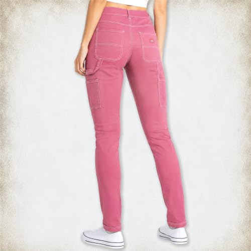 Image of Dickies Womens Casual Slim Fit Carpenter Pant-Non Stretch-Runs Small | Non-Stretch Utility Fabric with Functional Pockets, Runs Small So Size Up, Casual Styling That Pairs with Tees