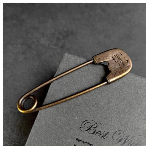 Hrlace 2 imperdibles grandes de seguridad vintage para suéter, chal, imperdible, broche de seguridad extragrande, con letra para ropa, bufanda, lona, mantas, sombreros, 76 x 22 mm, LIWAI
