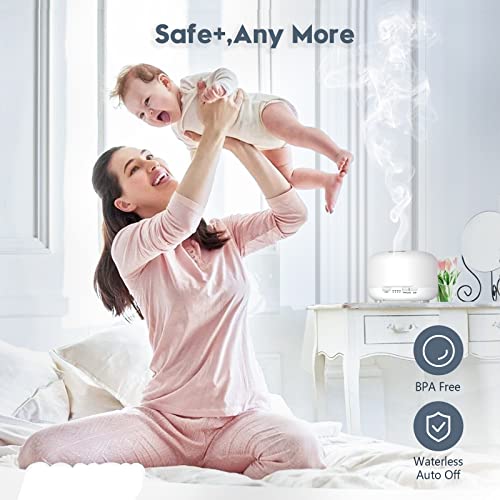 YIKUBEE Oil Diffuser, 500ml Essential Oil Diffuser, Humidifier with Remote Control, Aromatherapy Diffusers for Home, Diffusers for Essential Oils Large Room - Image 6