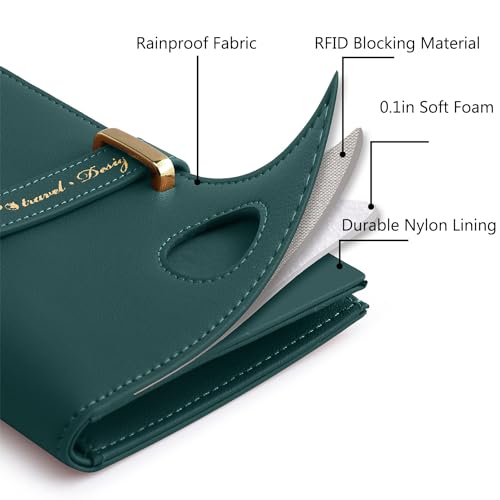 VanFn Airtag Passport Holder, RFID Travel Passport Wallet, Family Passport Holder, Ladies Bifold Air Tag Wallets, Slim Leather Credit Card Wallet For Women, Trip Document Organizer P.Travel Series3