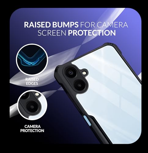 Image of Back Cover Case + Screen Protector for Samsung Galaxy F07 | Transparent & Black Mobile Phone Back Cover Case for Samsung Galaxy F 07 / Samsung F07 | TPU & PC Black Mobile Phone Back Cover