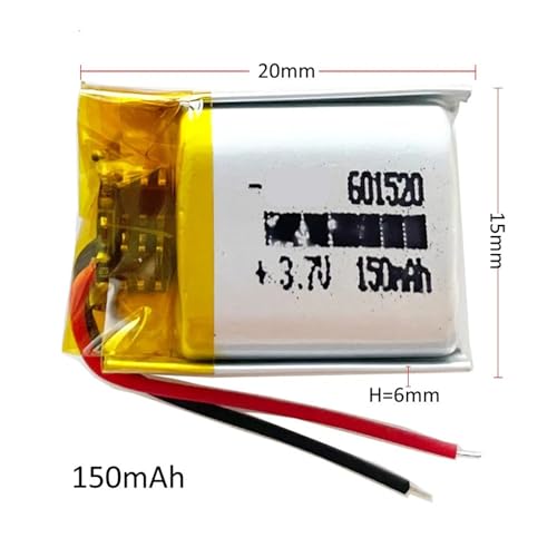 Batería 601520 LiPo de alta densidad con 150 mAh y flujo estable de 3,7V 3