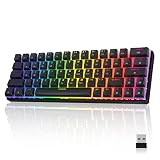 Tezarre TK63 Pro Wireless Keyboard Bluetooth/2.4G/USB Wired 60% Mechanical Gaming Keyboard RGB Backl