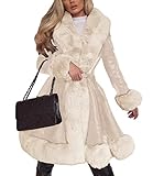 Aurgelmir Women's Faux Leather Jacket Coat Short/Long Parka Coat with Fur Collar Outwear