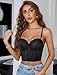 Avidlove Bustier Tops for Women V Neck Lace Bralettes Corset with Underwired Sexy Concert Crop Top Black