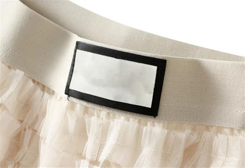 Women Elastic High Waist Long Mesh Skirt A-Line Asymmetrical Tulle Tiered Party Long Skirt3