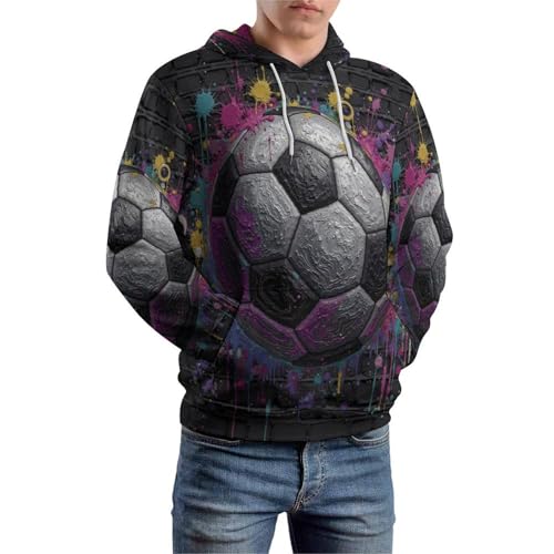 Sweat à Capuche Football et Musique 3D Harajuku Graffiti pour Homme et Femme