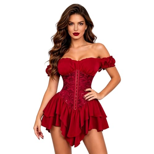 Robe corset Renaissance pour femme avec épaules dénudées