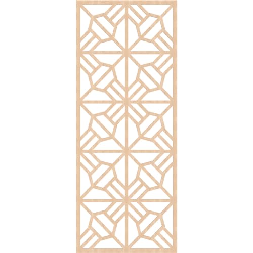 Image of 35 3 /8 inch W x 89 3 /8 inch H x 1 /4 inch T Auburn Decorative Fretwork Wood Wall Panels, Red Oak