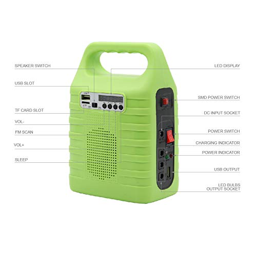 Pabho Solar Generator portable power station with Solar Panel Included Solar Power Bank Generator Solar Powered Generators KitFor Home Emergency Backup Power Outdoor Camping With Flashlights FM Radio