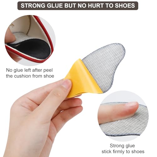 Image of 6 Pairs Heel Cushions Inserts for Loose Shoes, Heel Pads Grips Liner Snugs, Filler Improved Shoe Fit and Comfort, Prevent Too Big Shoes from Slipping,Heel Pains frictions and Blisters (Black & Beige)