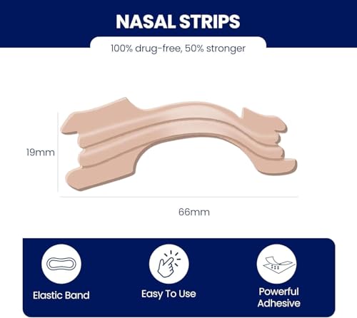 Image of Nose Strips for Breathing by Massner, Large Breath Strips for Sleeping, Snoring Support, Stuffy Nose and Congestion Relief - Better Night Airflow, 50 Nasal Strip