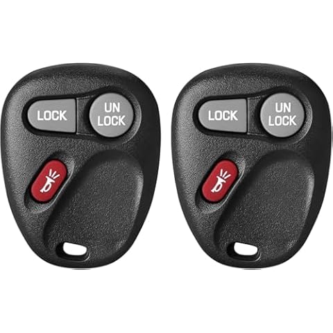 Keyless Entry Remote Control Car Key Fob Replacement for Chevy S10 Silverado Suburban Avalanche Tahoe, GMC Yukon Sonoma Sierra, Cadillac Escalade, 3 Button KOBLEAR1XT (2 Pack) Cover
