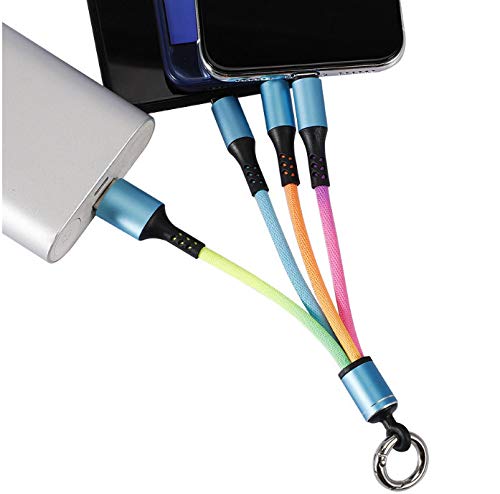 Multi USB Fast Charging Cable 3 in 1 Charger Cord Connector Micro with USB and Type-C USB Support Premium Nylon Braid Multiple USB Fast Charging, Compatible with Cell Phones Tablets and More