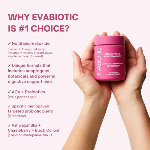 Complete Menopause Vitamins - Ashwaghanda, Probiotics, ACV for Weight Management, Hot Flashes, Night Sweats, Bloat, Hormone Balance - Vegan 60 Caps Menopause Supplements for Women Non-GMO - Image 6