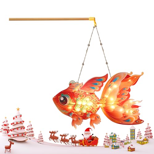 Lpoppcx Chinesische Lampions - Fischförmige...