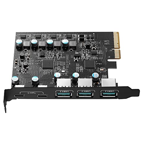 Carte PCIe USB 3.2 20 Gbps avec 5 ports d'extension PCIE pour ordinateurs de bureau