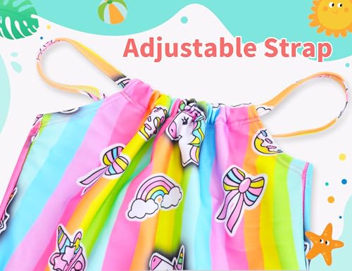 Image of TENVDA Girls Swimsuit Summer Beach Sport Halter Bathing Suits One Piece Swimwear for 2-12 Years Old Kids