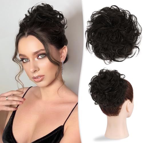 RUWISS Large Messy Bun Hair Piece 100% Human Hair Layered