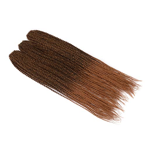 Leyoo 18" Senegalese Twist Crochet Hair (90 Roots/Box) Thin Crochet Braiding Hair Extension For Women (M 1B/27)