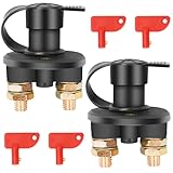 2 Stück Batterieschalter 12V / 24V, Bolatus Auto Batterie Trennschalter Hauptstromschalter 2 Polig Ein-/Aus-Schalter Kill Switch 6V für Fahrzeug Boot Auto Kfz