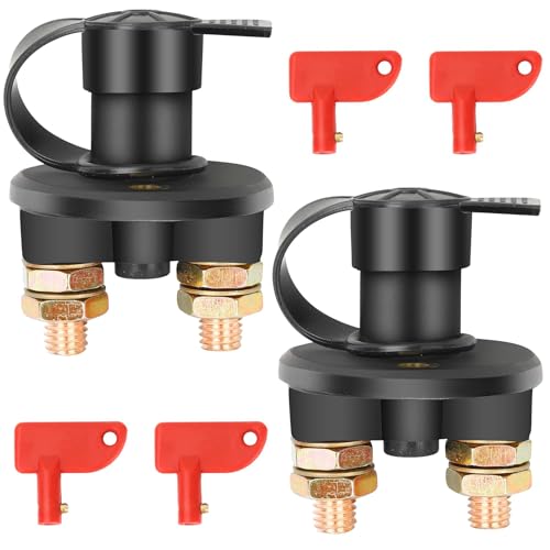 Bolatus 2 Piezas Interruptor de apagado de batería de coche 12V / 24V Interruptor de Desconexión de Batería Aislador Coche Barco Moto Camión