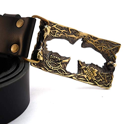 Leather belt with Crow belt buckle, Mythical black bird handmade solid brass belt buckle on calfskin strap for men and women2
