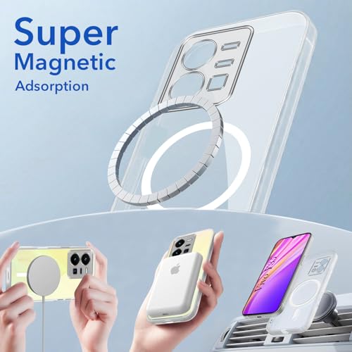 Image of Jkobi Lifetime Anti-Yellow MagSafe Compatible Clear Back Cover Case for Vivo Y35 (Sleek Hard Crystal | Shockproof and Camera Protection)
