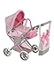 Dimian- Cochecito de muñecas con Bolsa Bambolina Boutique, Aprox. 66 x 66 x 36 cm, Altura de Deslizamiento Variable, Color Rosa. (ITM International BD1608)