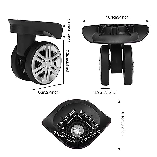 1 Pair Luggage Suitcase Double-Row Wheels Silent Luggage Wheels Replacement Universal Suitcase Wheels Accessories2