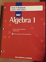 Holt Algebra 1 Know-It Notebook Teacher's Guide Volume 4 0030934303 Book Cover
