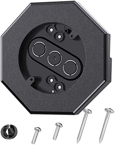 Siding Mounting Block, Octagon Siding Mounting Kit with Built-in Electrical Box, 8141 Vertical Siding Lamps Mounting Plate Siding Light Blocks for 1/2 inch Lap Siding, Black