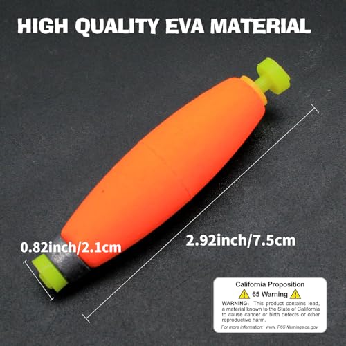 Proximick Fishing Bobbers, High Sensitivity Long Float with Counterweight, Outdoor Fishing Float for Long Casting Wake EVA Foam Float, Trout Bass Fishing Tackle and Accessories(2.92*0.82Inch/20PS) by Proximitck - Image 3